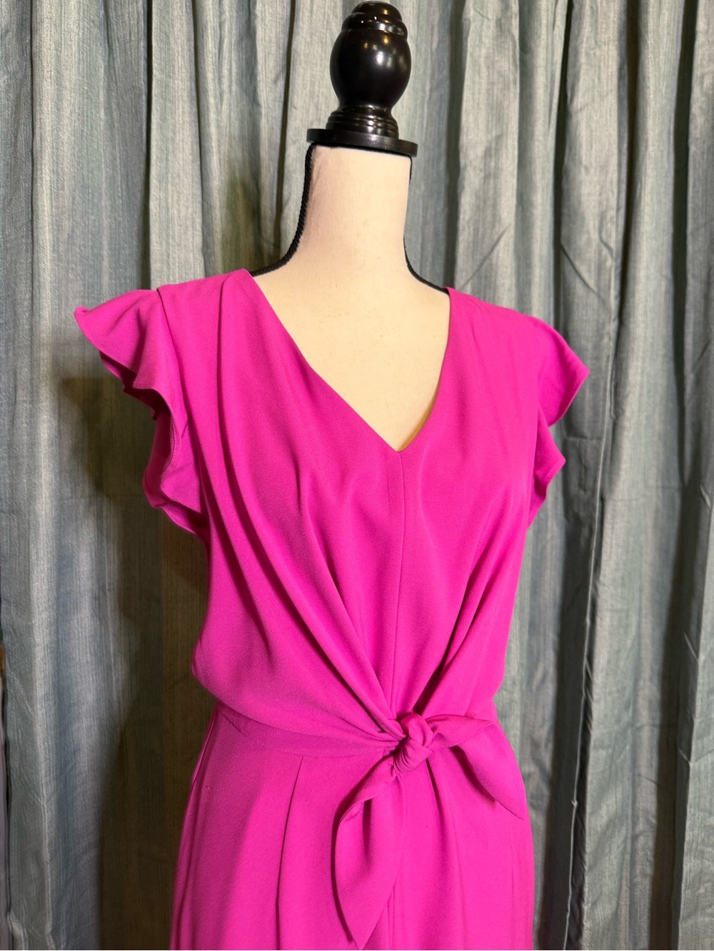 julia jordan Bright Fuchsia V-Neck Tie-Waist jumpsuit